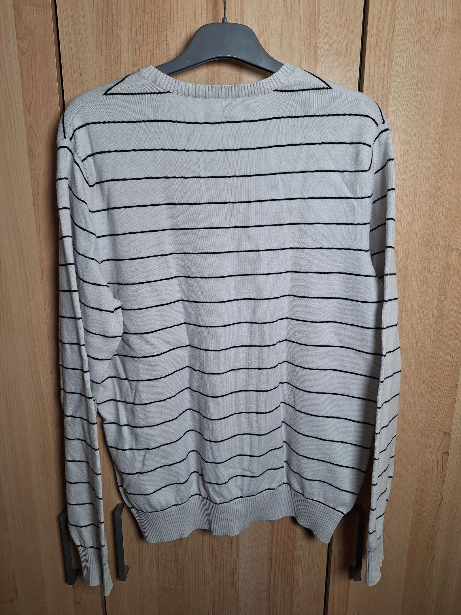 Pull Celio homem col V branco listrado preto tamanho G – photo 3